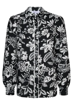 Outlet Miss Etam Blouse print zwart wit Multi zwart