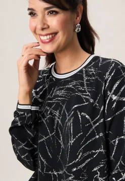 New Miss Etam Blouse print zwart zilver Multi silver