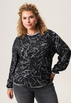 Discount Miss Etam Blouse print zwart zilver Multi silver