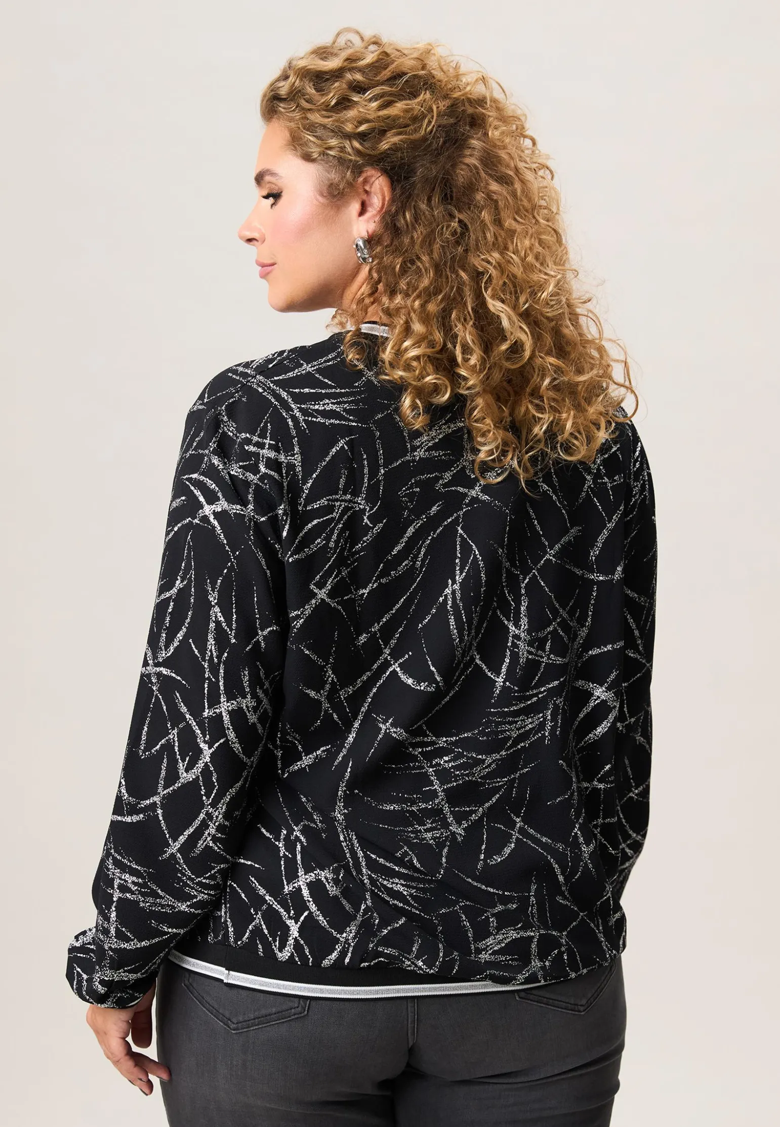 Discount Miss Etam Blouse print zwart zilver Multi silver