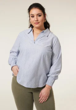 Miss Etam Blouse streep blauw Multi parelblauw