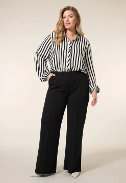 Outlet Miss Etam Blouse streep zwart Multi zwart