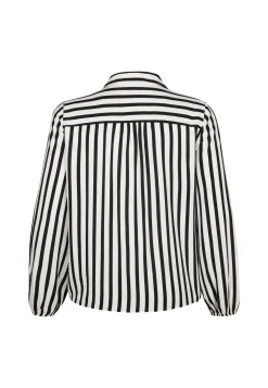 Outlet Miss Etam Blouse streep zwart Multi zwart