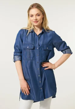 Best Miss Etam Blouse tencel blauw Medium denim
