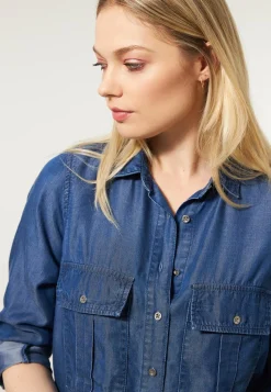Best Miss Etam Blouse tencel blauw Medium denim