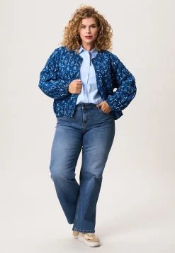 Clearance Miss Etam Bomber padded print blauw Multi cyan
