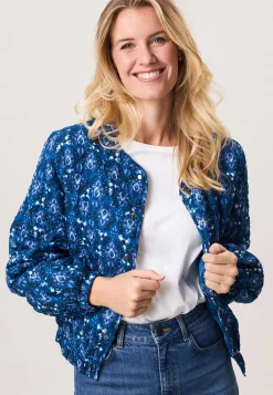 Outlet Miss Etam Bomber padded print blauw Multi cyan