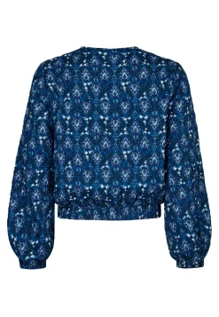 Outlet Miss Etam Bomber padded print blauw Multi cyan