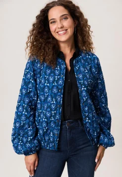 Outlet Miss Etam Bomber padded print blauw Multi cyan