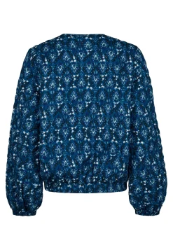 Outlet Miss Etam Bomber padded print blauw Multi cyan