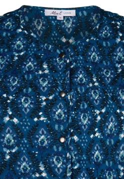 Outlet Miss Etam Bomber padded print blauw Multi cyan