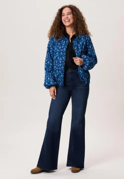 Outlet Miss Etam Bomber padded print blauw Multi cyan