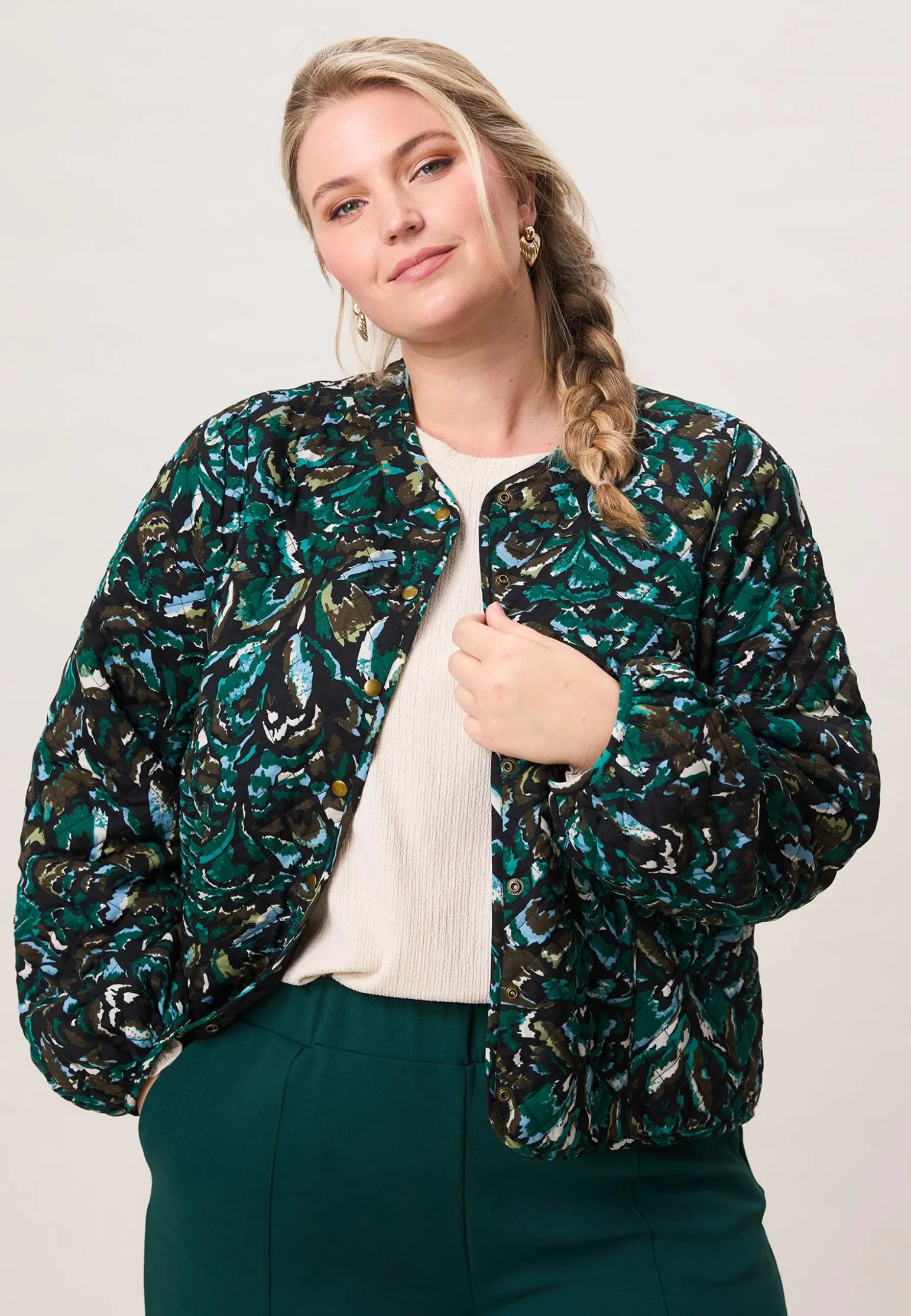 Sale Miss Etam Bomber padded print groen Multi green
