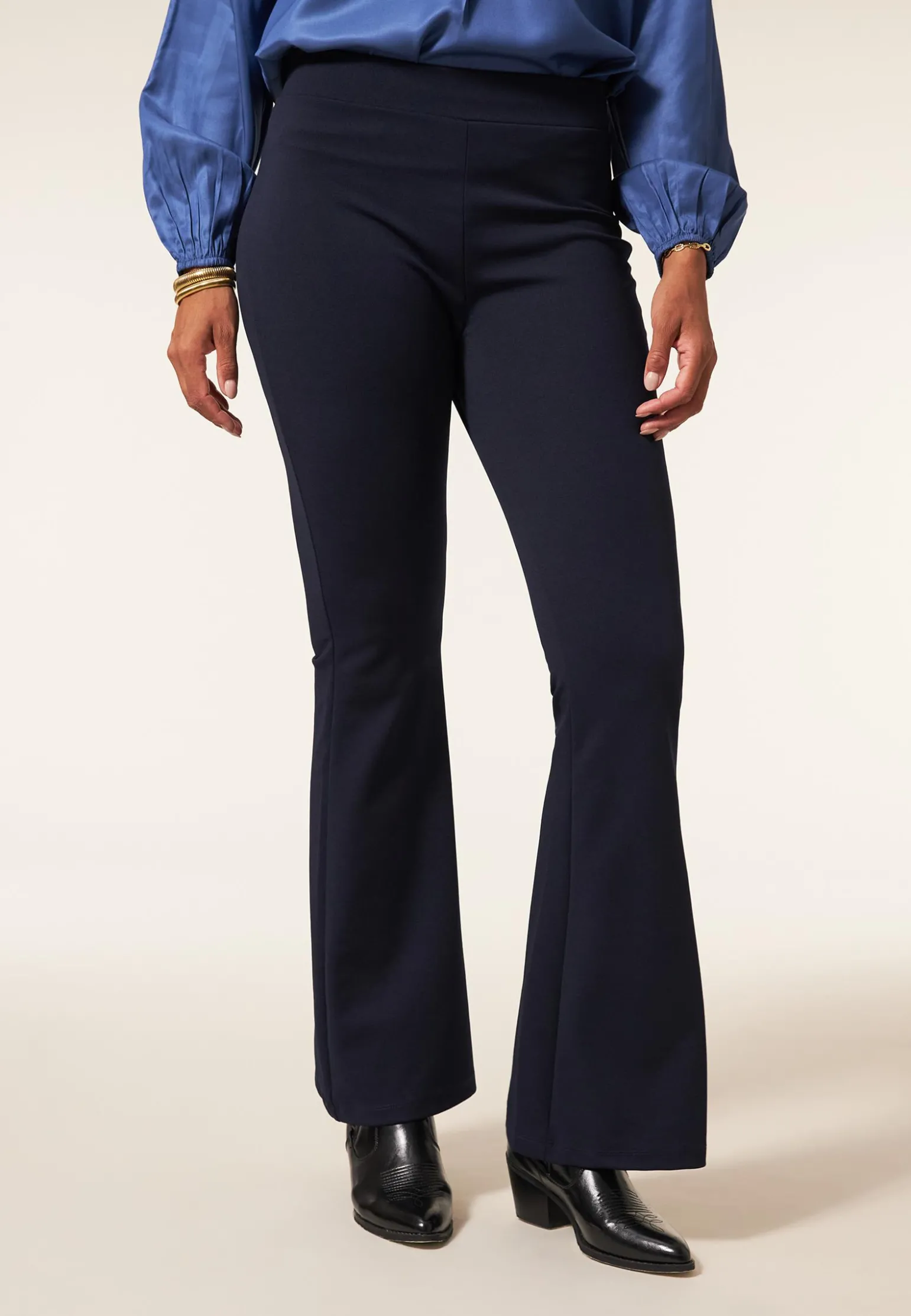 Online Miss Etam Broek flared blauw 32" Donkerblauw