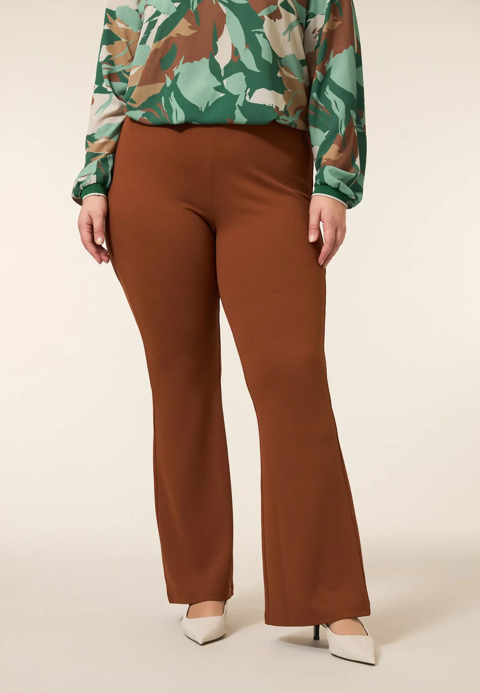 Discount Miss Etam Broek flared leg bruin 32" Mocca