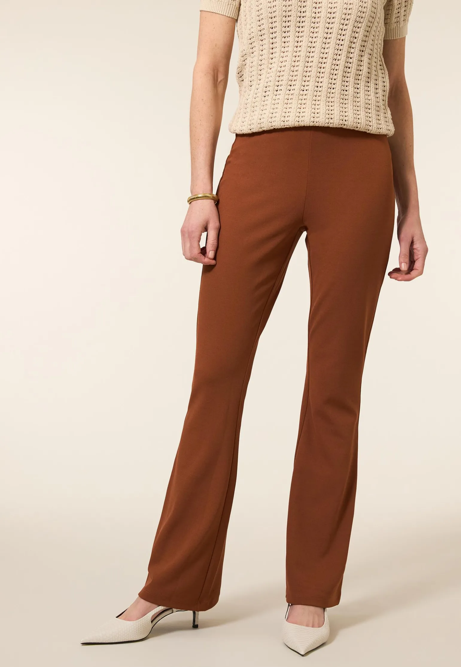 Clearance Miss Etam Broek flared leg bruin 32" Mocca
