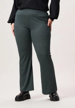 Sale Miss Etam Broek flared print groen Multi cyan