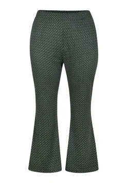 Sale Miss Etam Broek flared print groen Multi cyan