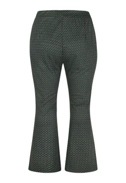 Sale Miss Etam Broek flared print groen Multi cyan