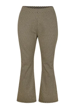 Discount Miss Etam Broek flared print zwart Multi zwart