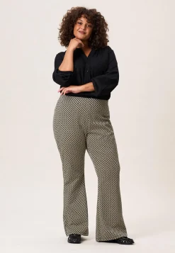 Discount Miss Etam Broek flared print zwart Multi zwart