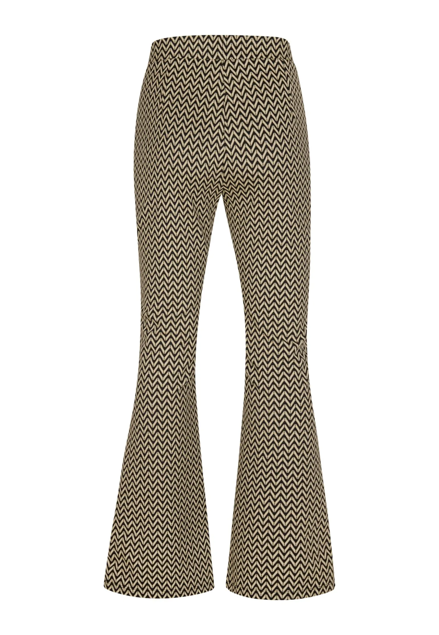 Best Miss Etam Broek flared print zwart beige Multi zwart