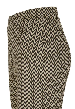 Best Miss Etam Broek flared print zwart beige Multi zwart
