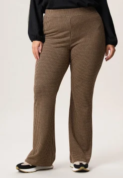 Clearance Miss Etam Broek flared ruit bruin 32