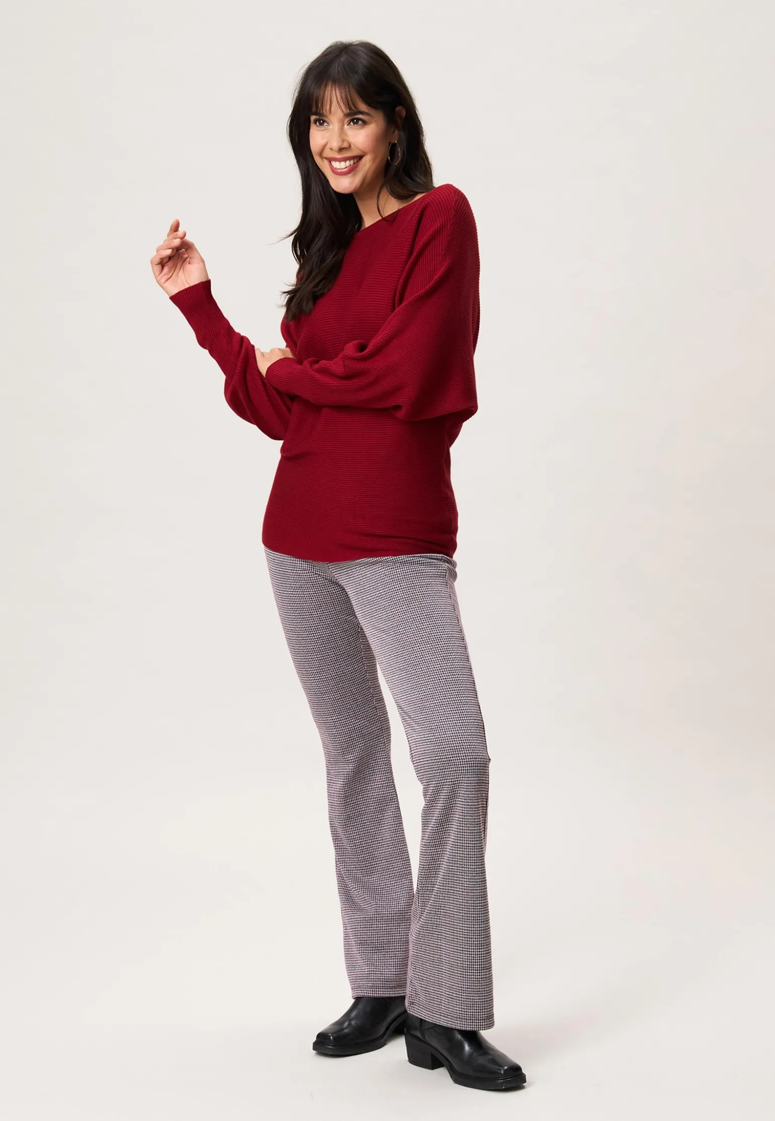 Online Miss Etam Broek flared ruit rood 32" Multi rood