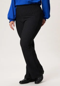 Outlet Miss Etam Broek flared streep zwart 32" Multi zwart