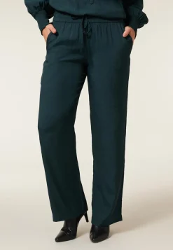 Hot Miss Etam Broek jacquard wide leg groen Dark green