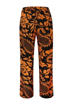 Discount Miss Etam Broek jacquard wide leg print oranje Multi dark camel