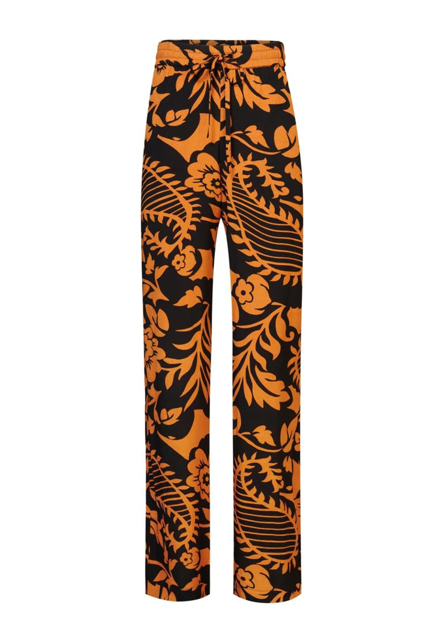 Outlet Miss Etam Broek jacquard wide leg print oranje 36" Multi dark camel