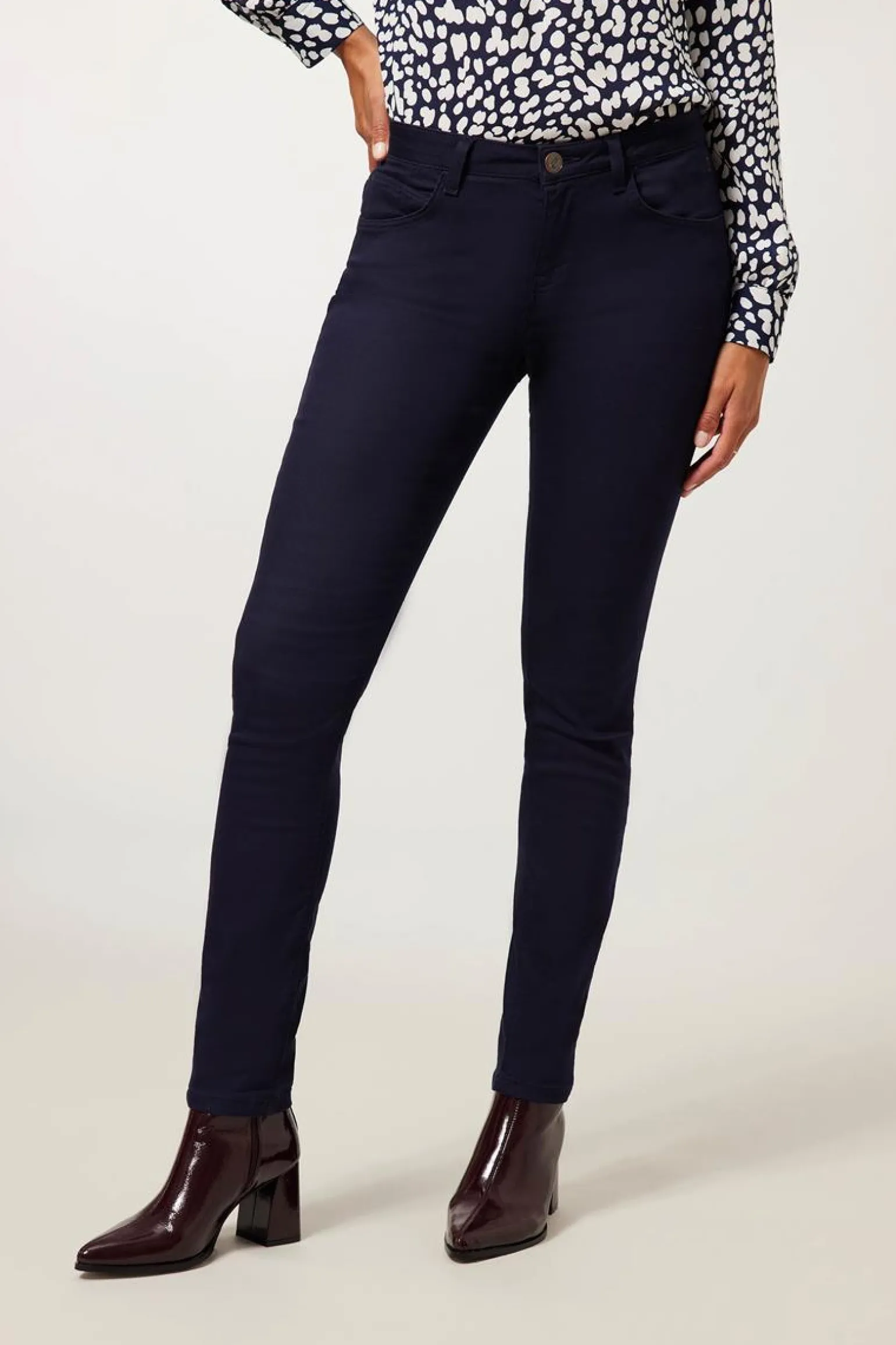 Miss Etam Broek slim fit blauw 32" Donkerblauw