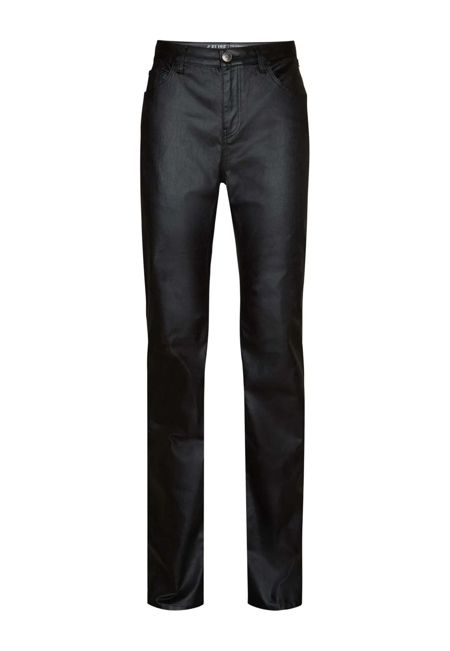 Sale Miss Etam Broek slim fit coated 36" Zwart