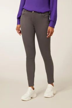 Outlet Miss Etam Broek slim fit grijs 32" Lichtgrijs