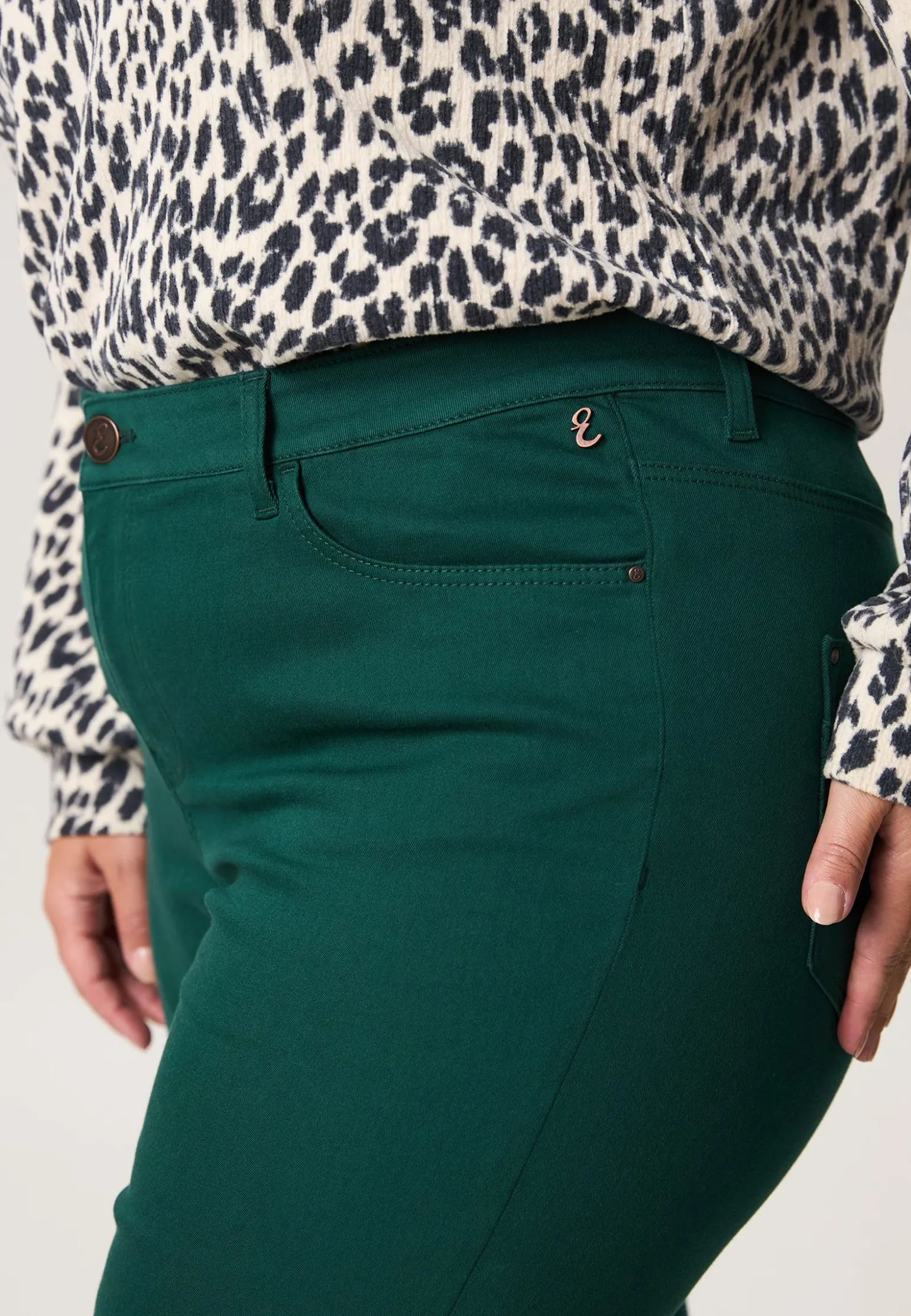 New Miss Etam Broek slim fit groen 32" Dark green