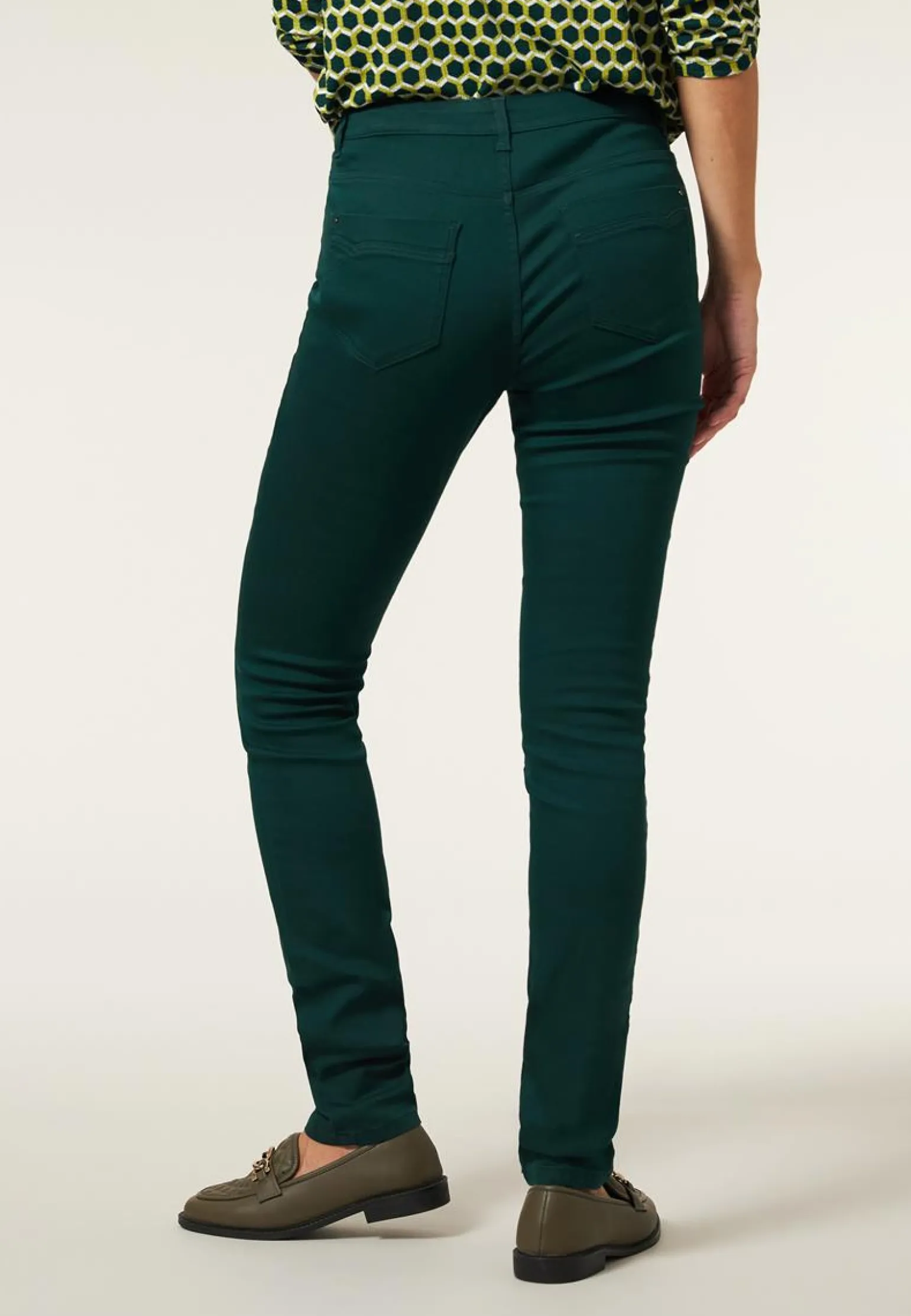 Hot Miss Etam Broek slim fit groen 36" Dark green