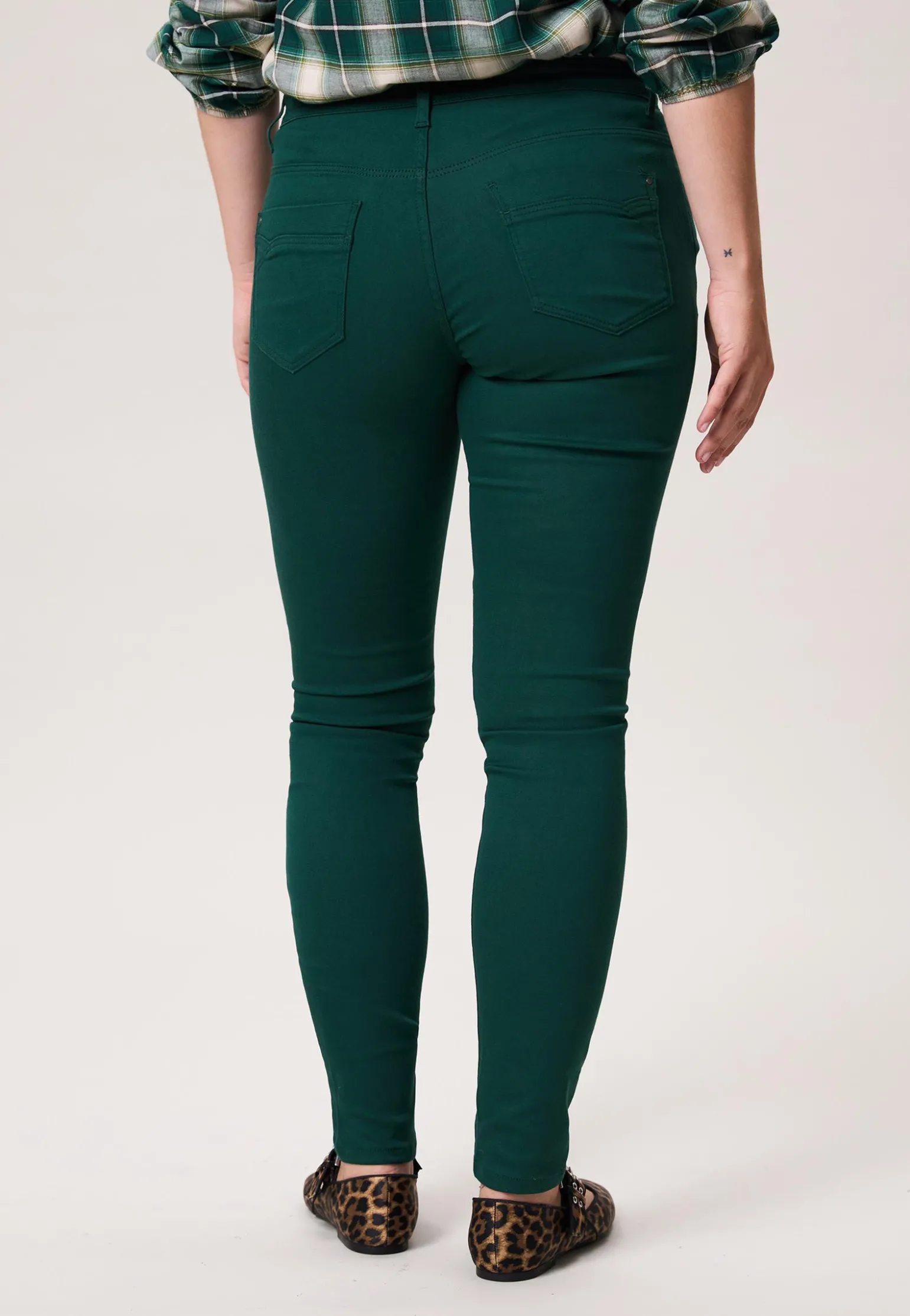 Online Miss Etam Broek slim fit groen 32" Dark green