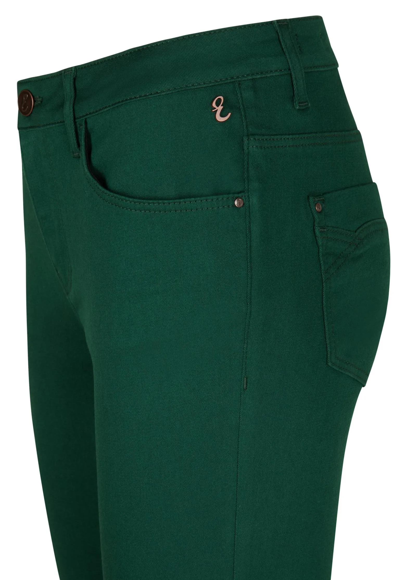 Online Miss Etam Broek slim fit groen 32" Dark green
