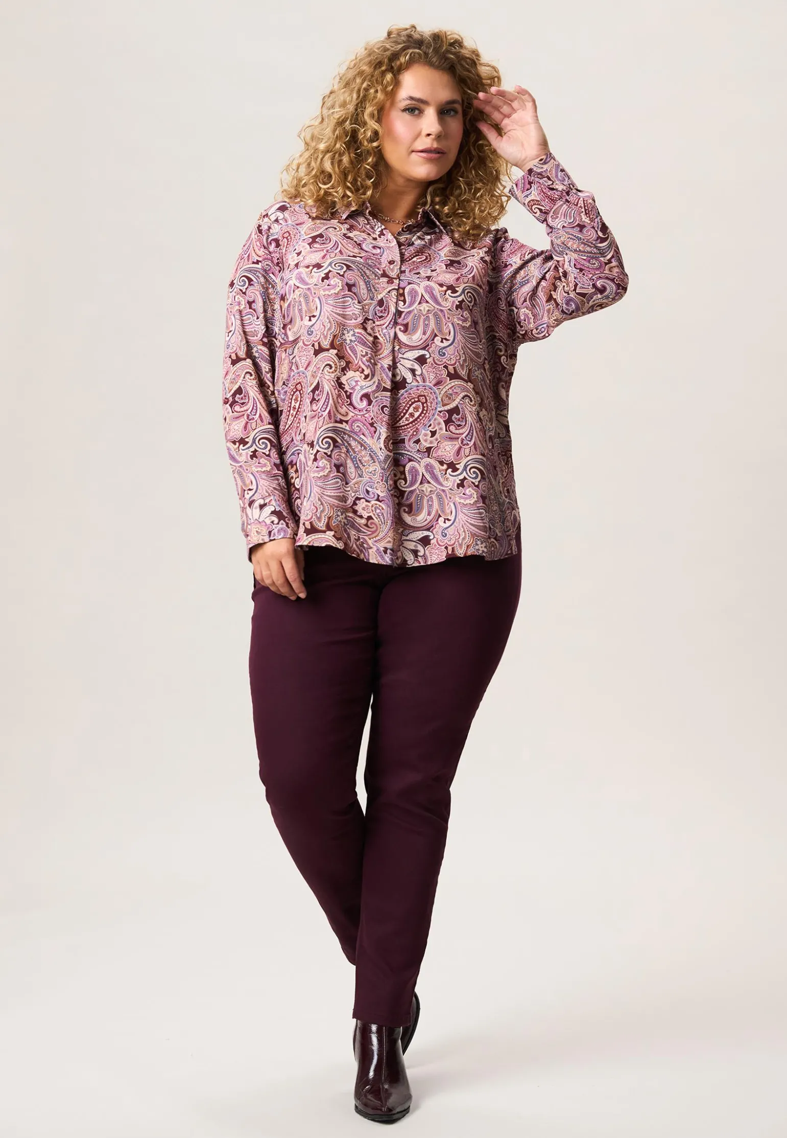 Best Miss Etam Broek slim fit paars 32" Aubergine