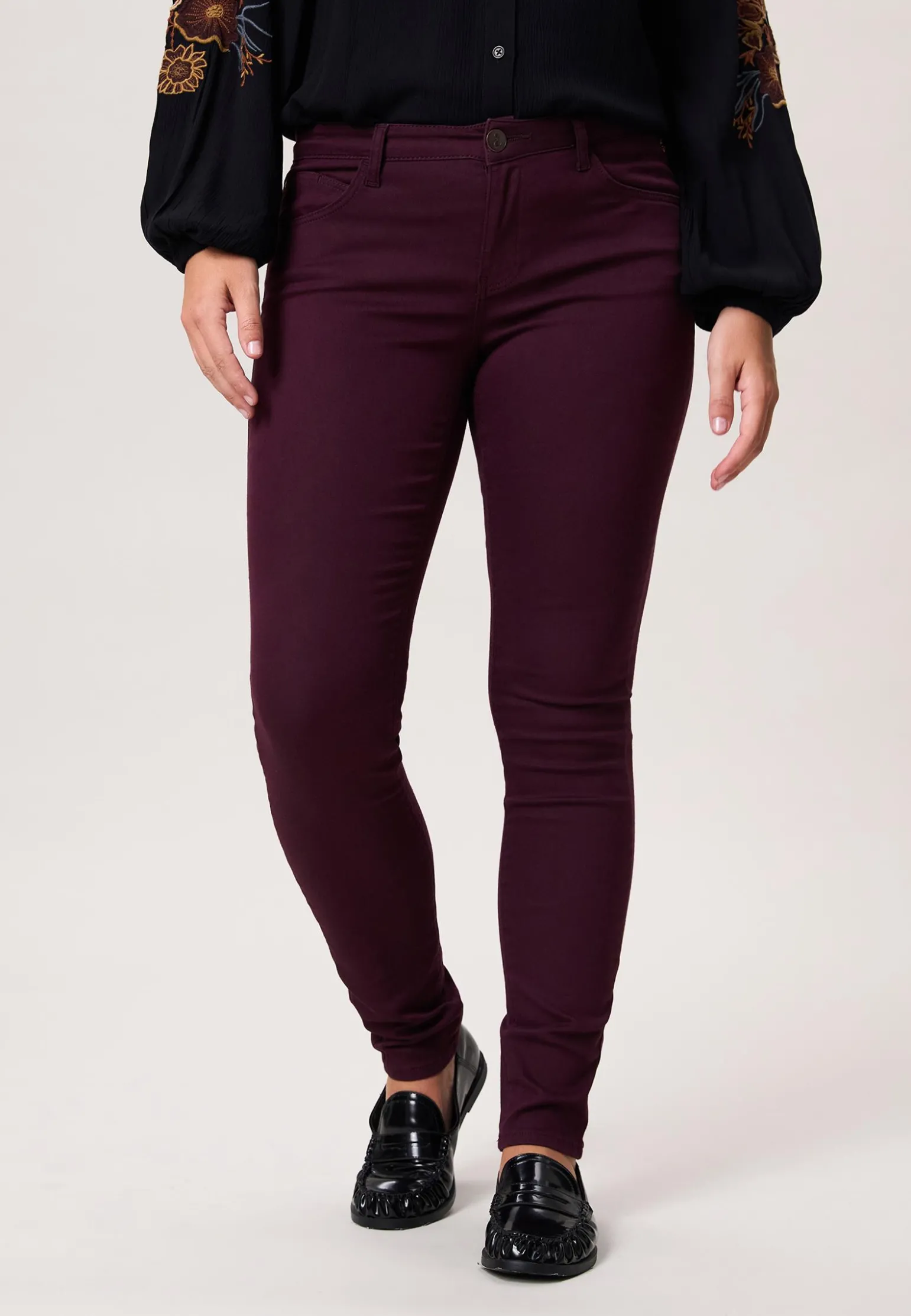 Sale Miss Etam Broek slim fit paars 32" Aubergine