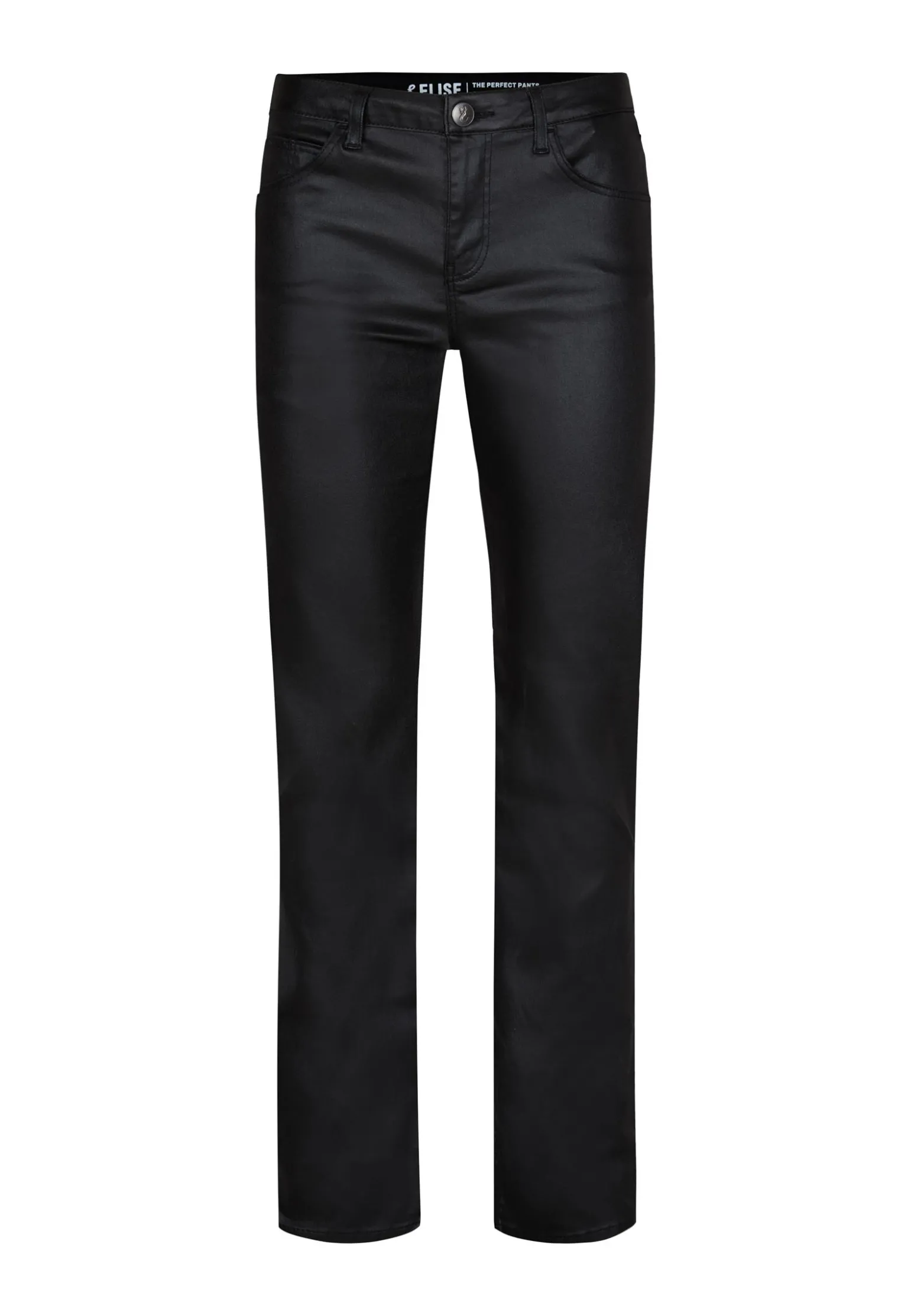 Miss Etam Broek straight fit coated 32" Zwart