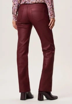 Online Miss Etam Broek straight fit coated rood 32