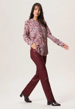 Online Miss Etam Broek straight fit coated rood 32