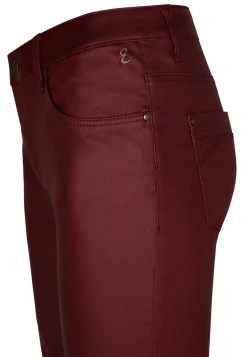 Online Miss Etam Broek straight fit coated rood 32