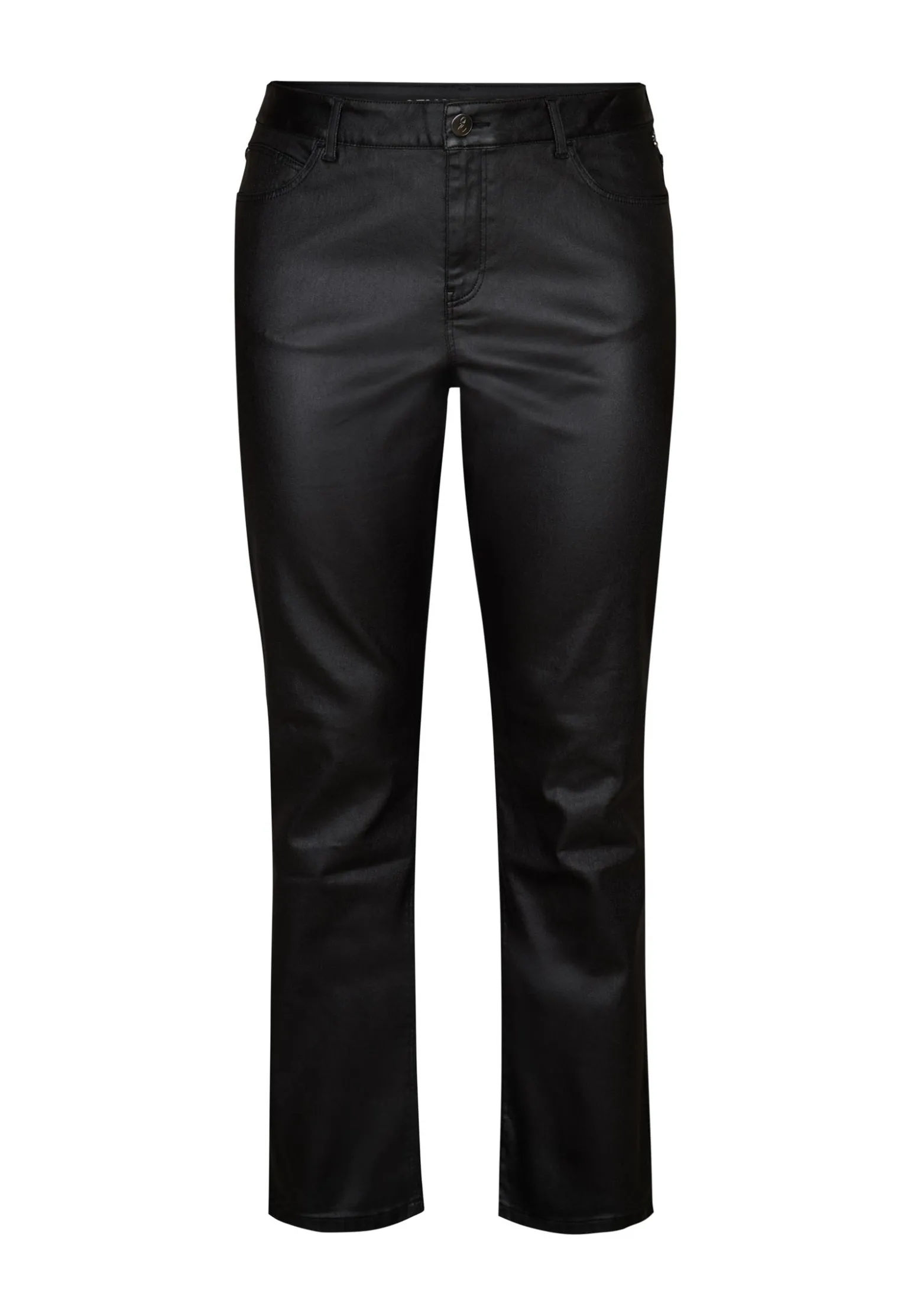 New Miss Etam Broek straight fit coated 32" Zwart