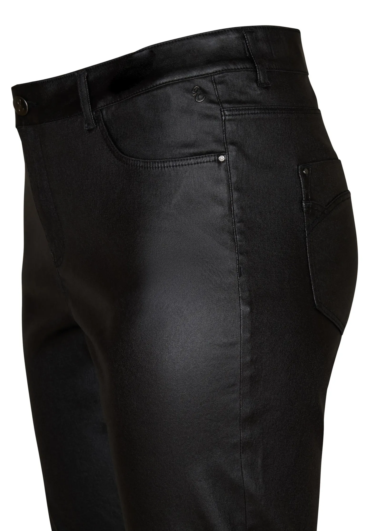 New Miss Etam Broek straight fit coated 32" Zwart