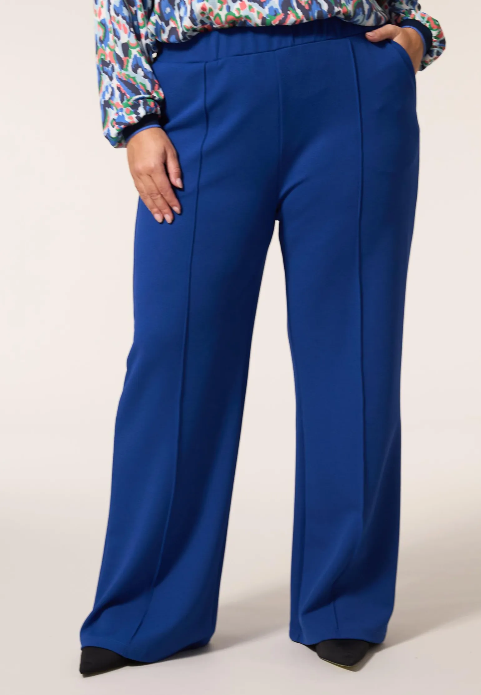 Discount Miss Etam Broek wide leg blauw 32" Kobaltblauw