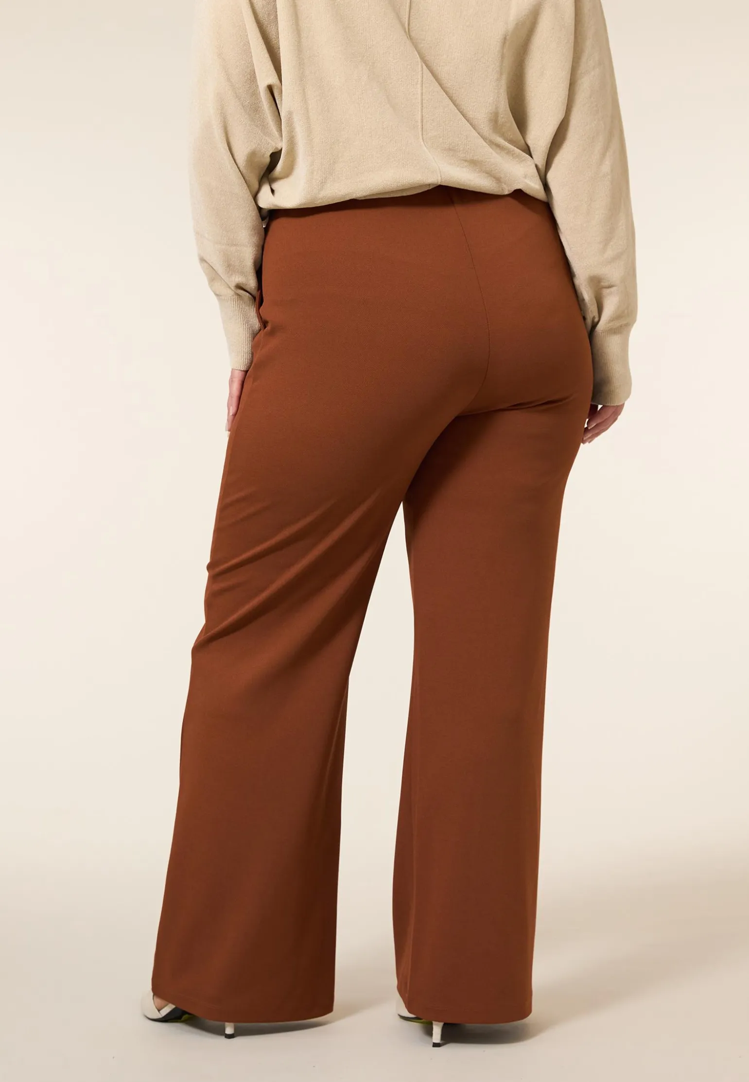 Online Miss Etam Broek wide leg bruin 32" Mocca
